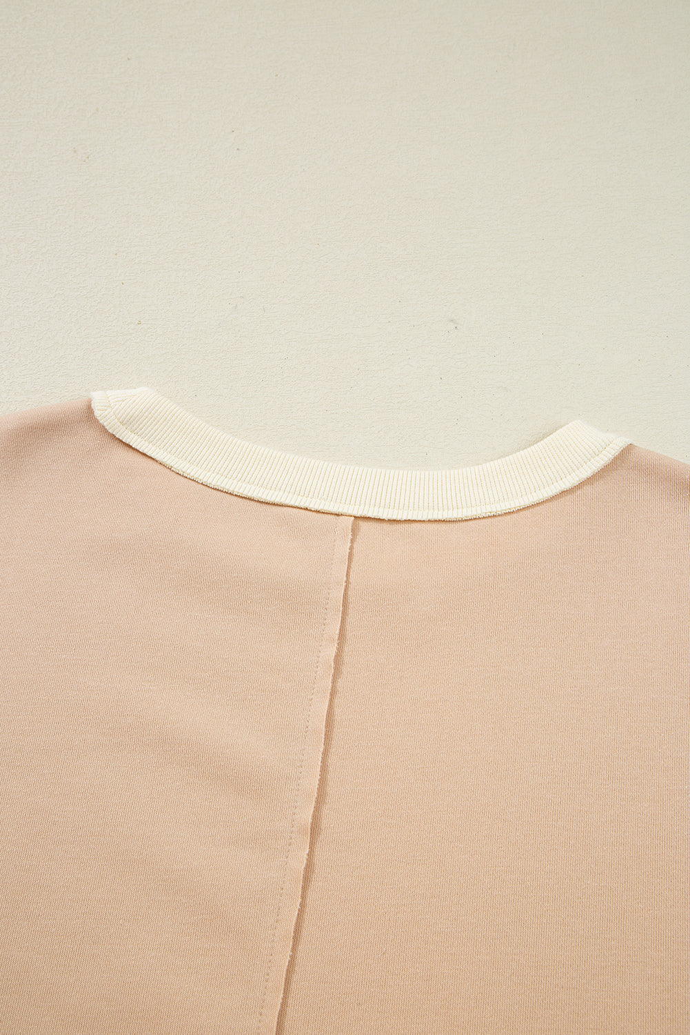 Light French Beige Color Block Sweatshirt