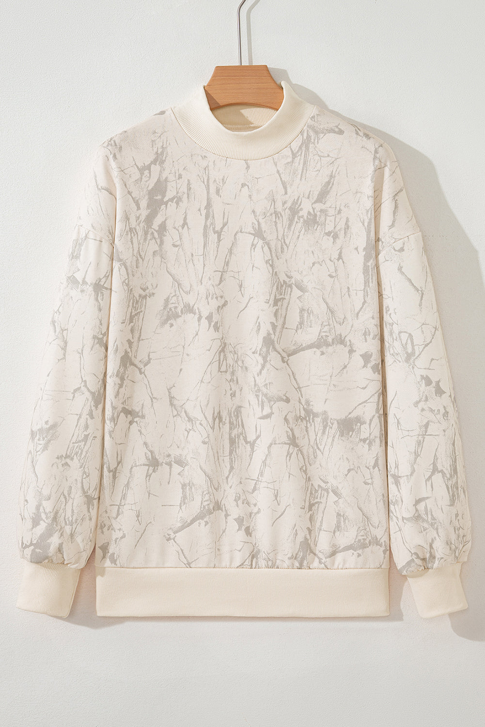 Khaki Camo Mock Neck Baggy Sweatshirt