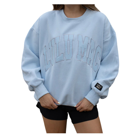 Lulu Mac Sweatshirt - Light Blue Embroidered