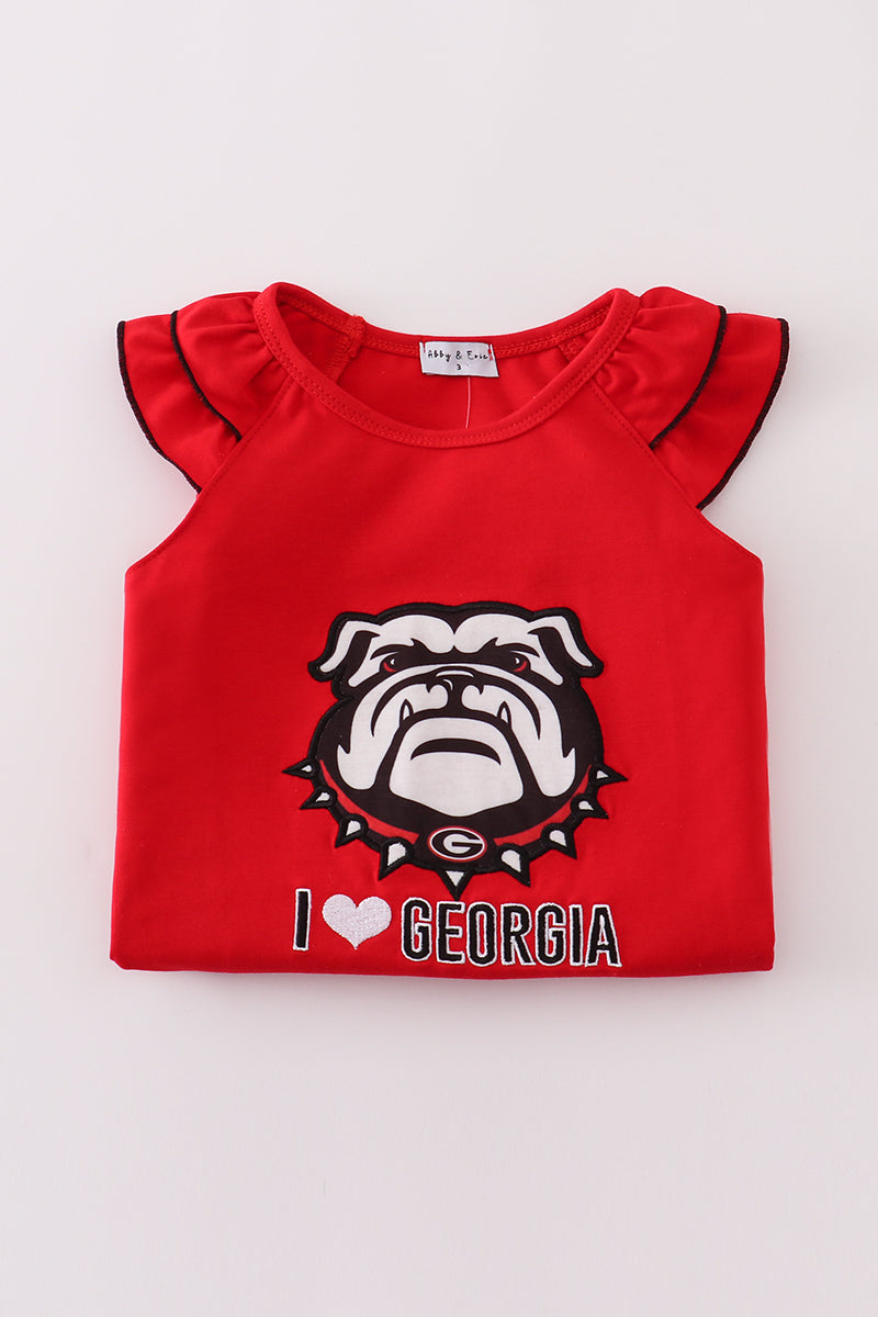 Red Georgia Ruffle Dress