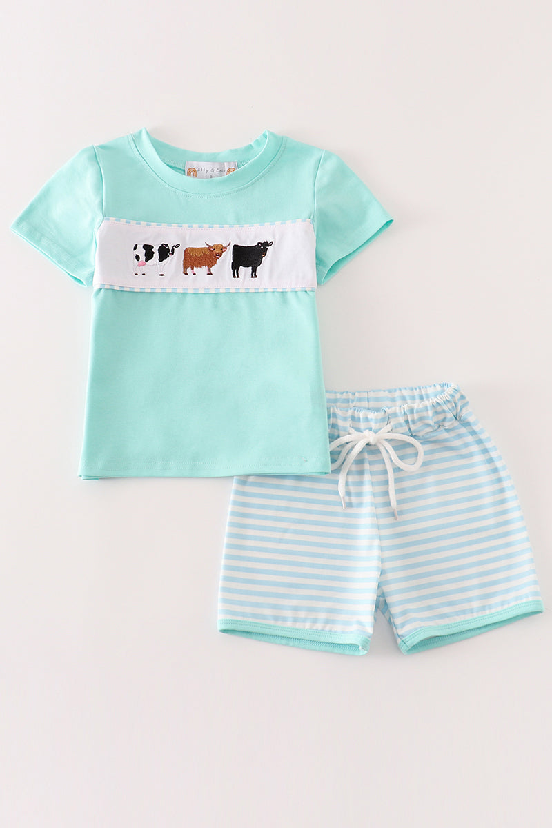 Sky Cow Embroidered Boy Set