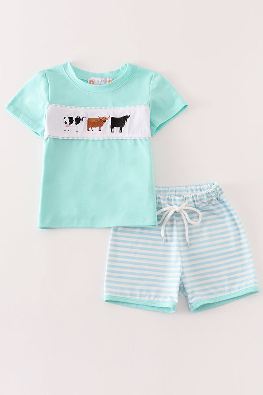 Sky Cow Embroidered Boy Set