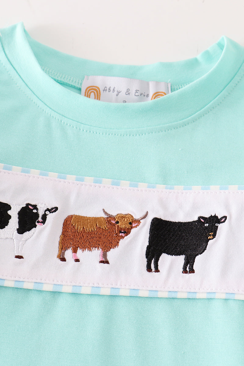 Sky Cow Embroidered Boy Set