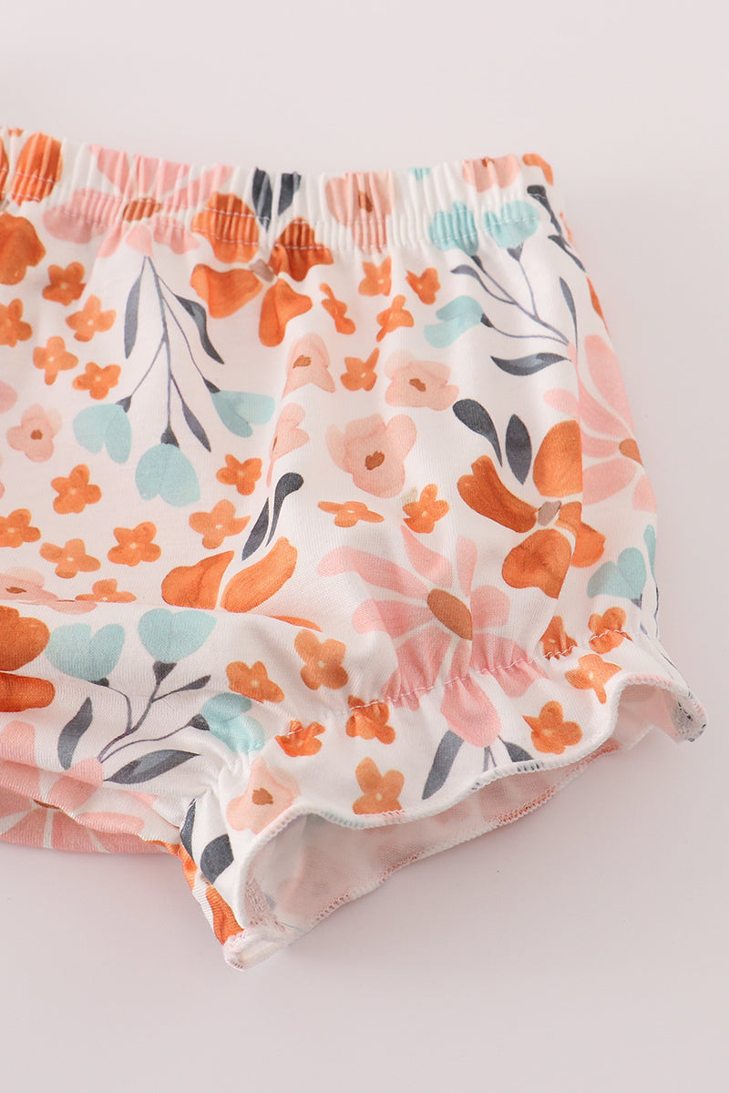 Mint Flutter Sleeve Top Floral Bloomers Set