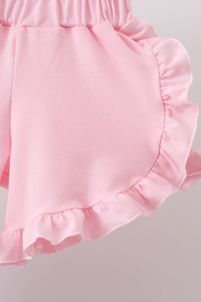 Blue Floral Ruffle Bloomer Set