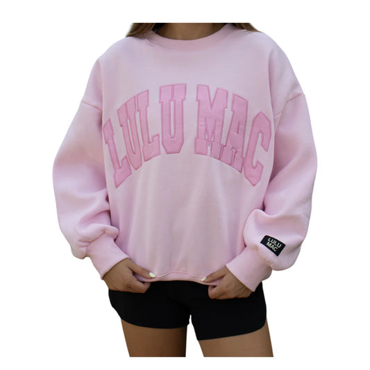 Lulu Mac Sweatshirt - Pink Embroidered