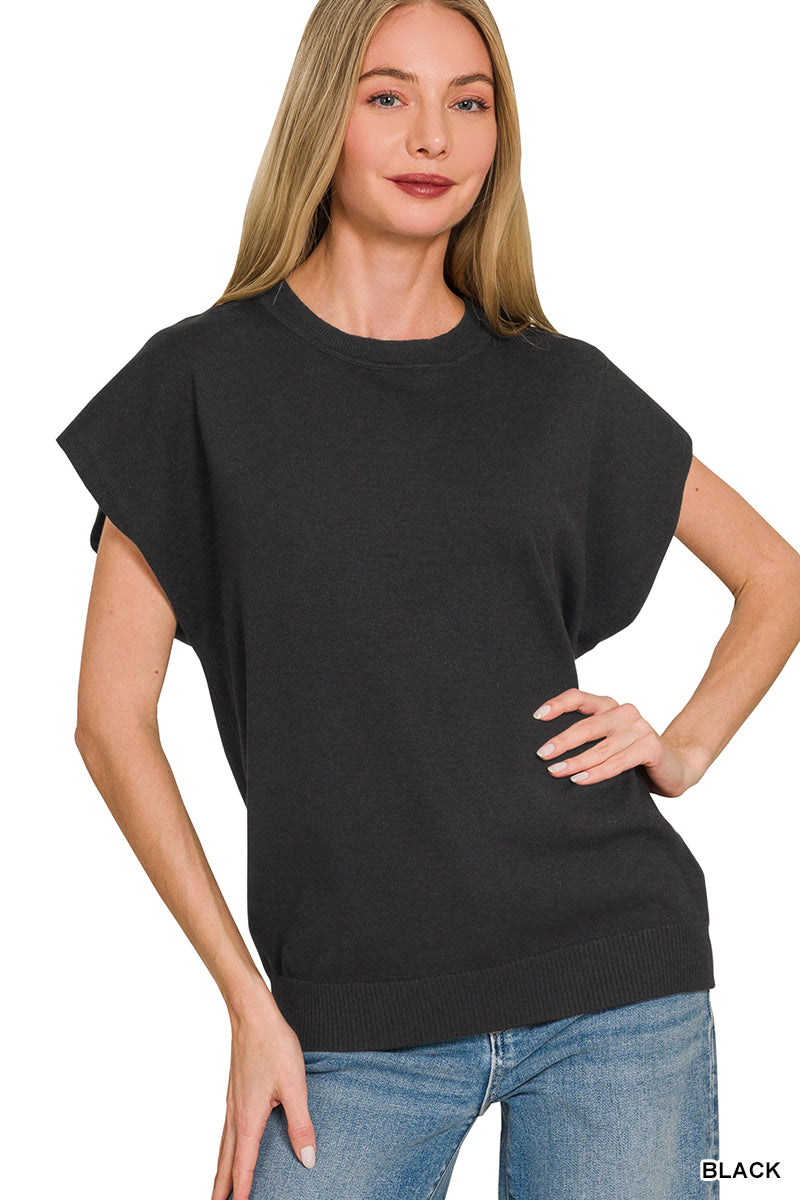 Zenana Viscose Short Sleeve Sweater