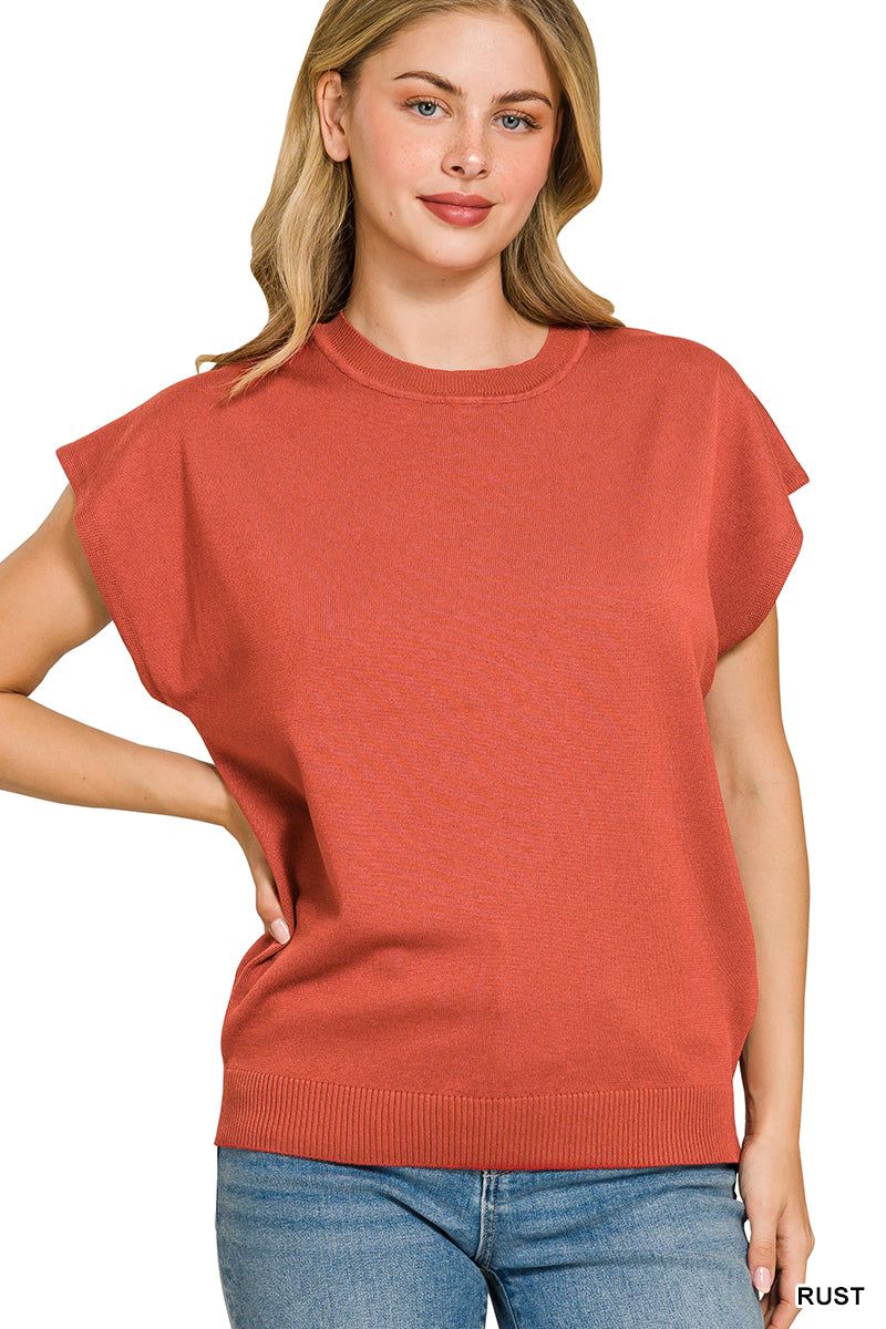 Zenana Viscose Short Sleeve Sweater