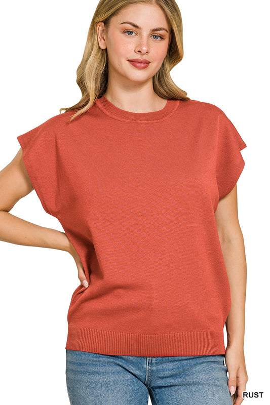 Zenana Viscose Short Sleeve Sweater