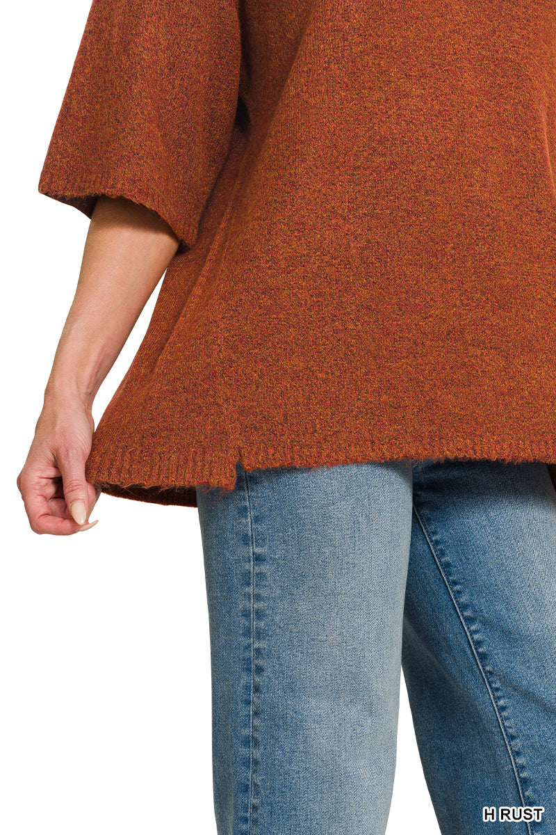 Zenana Short Sleeve Oversized Sweater