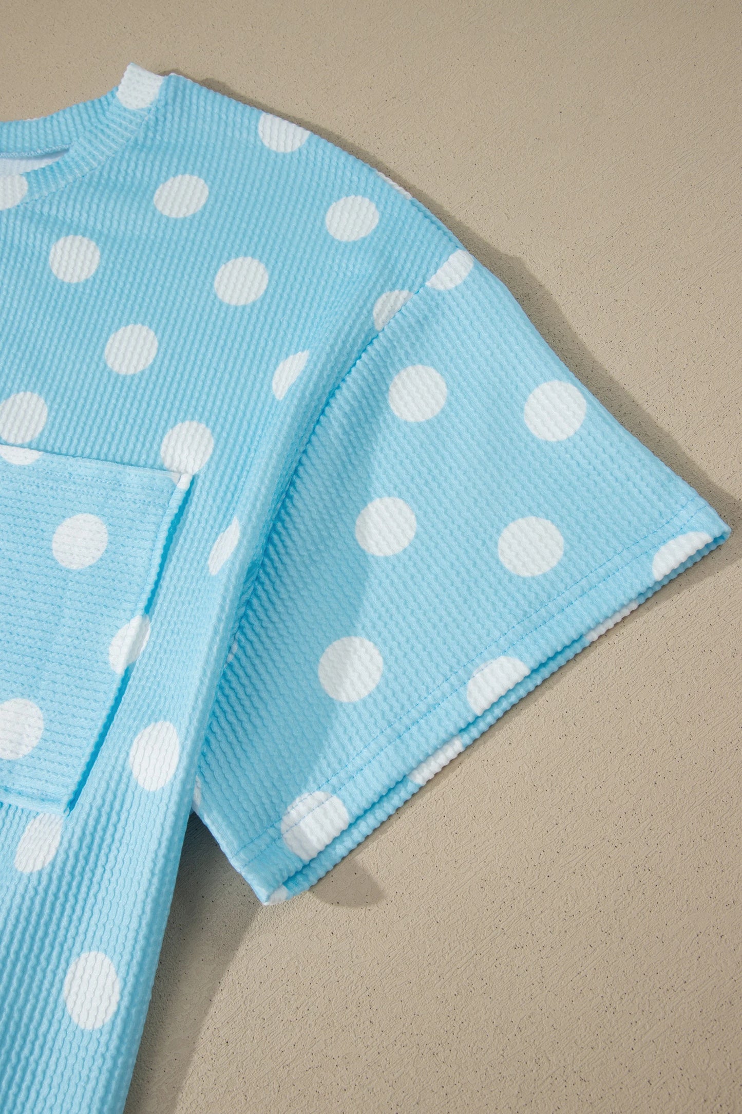 Sky Blue Polka Dot Pocket Tee