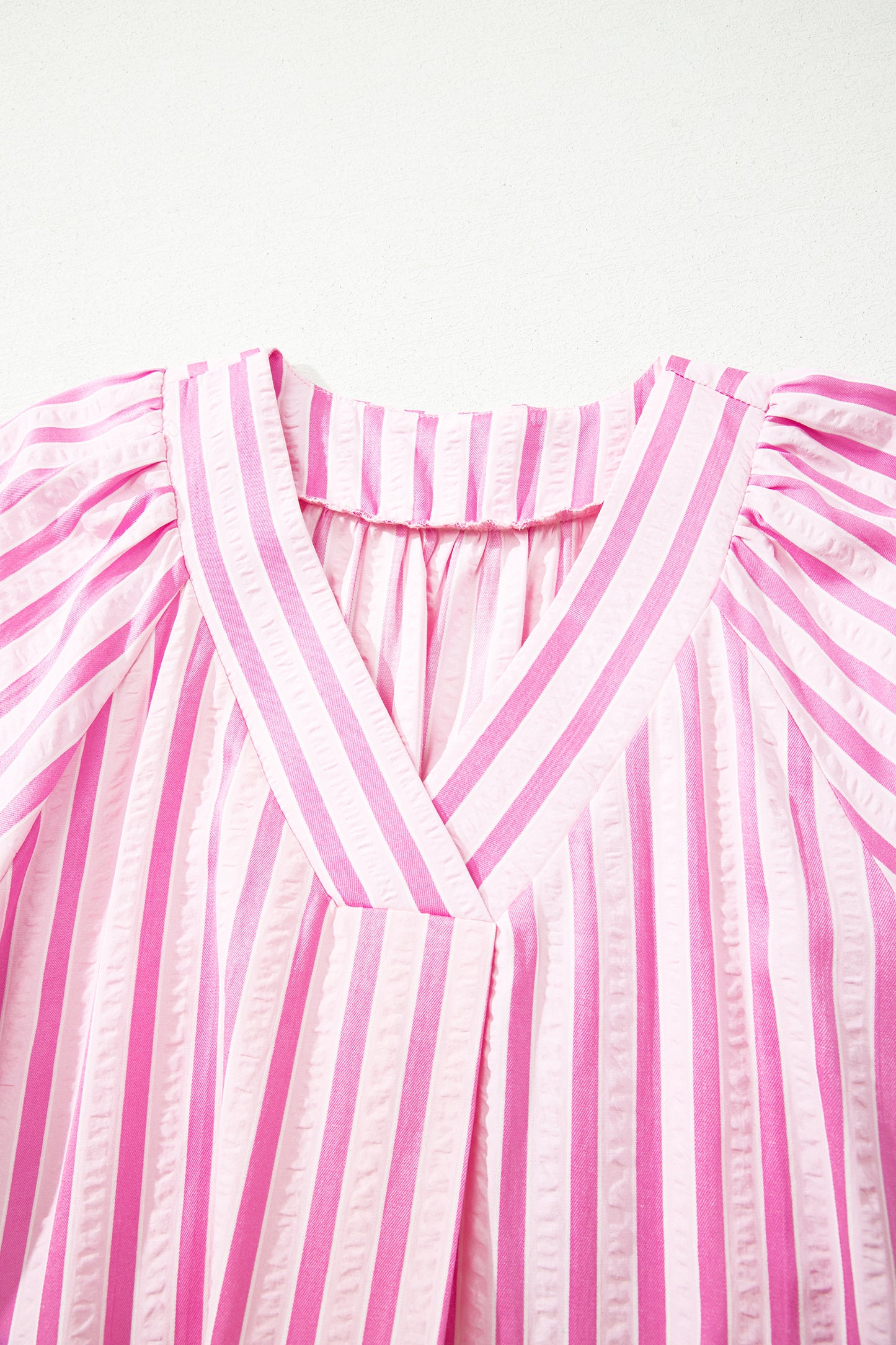 Pink Striped Midi Dress with Pockets