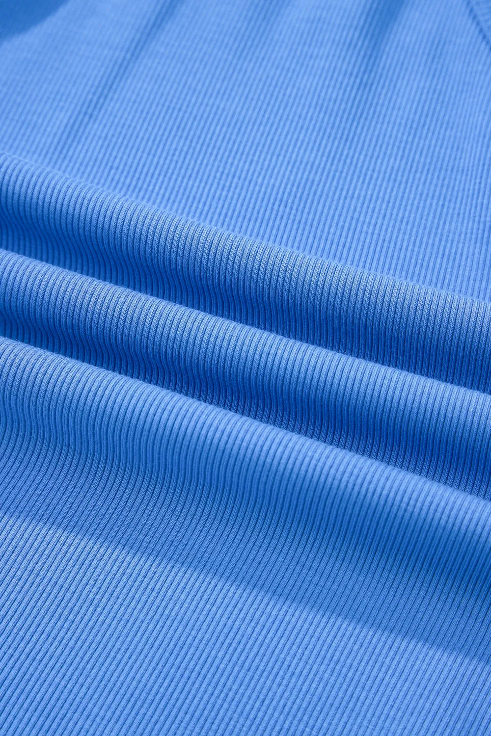 Blue Ribbed Tank & Shorts Set