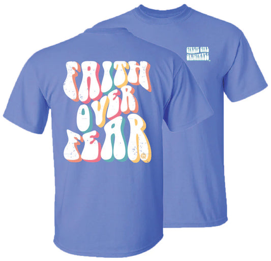 “Faith Over Fear” Tee – Periwinkle ✨✝️