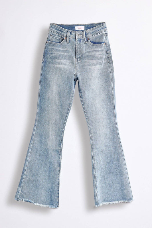 Girls Frey Hem Flare Jeans
