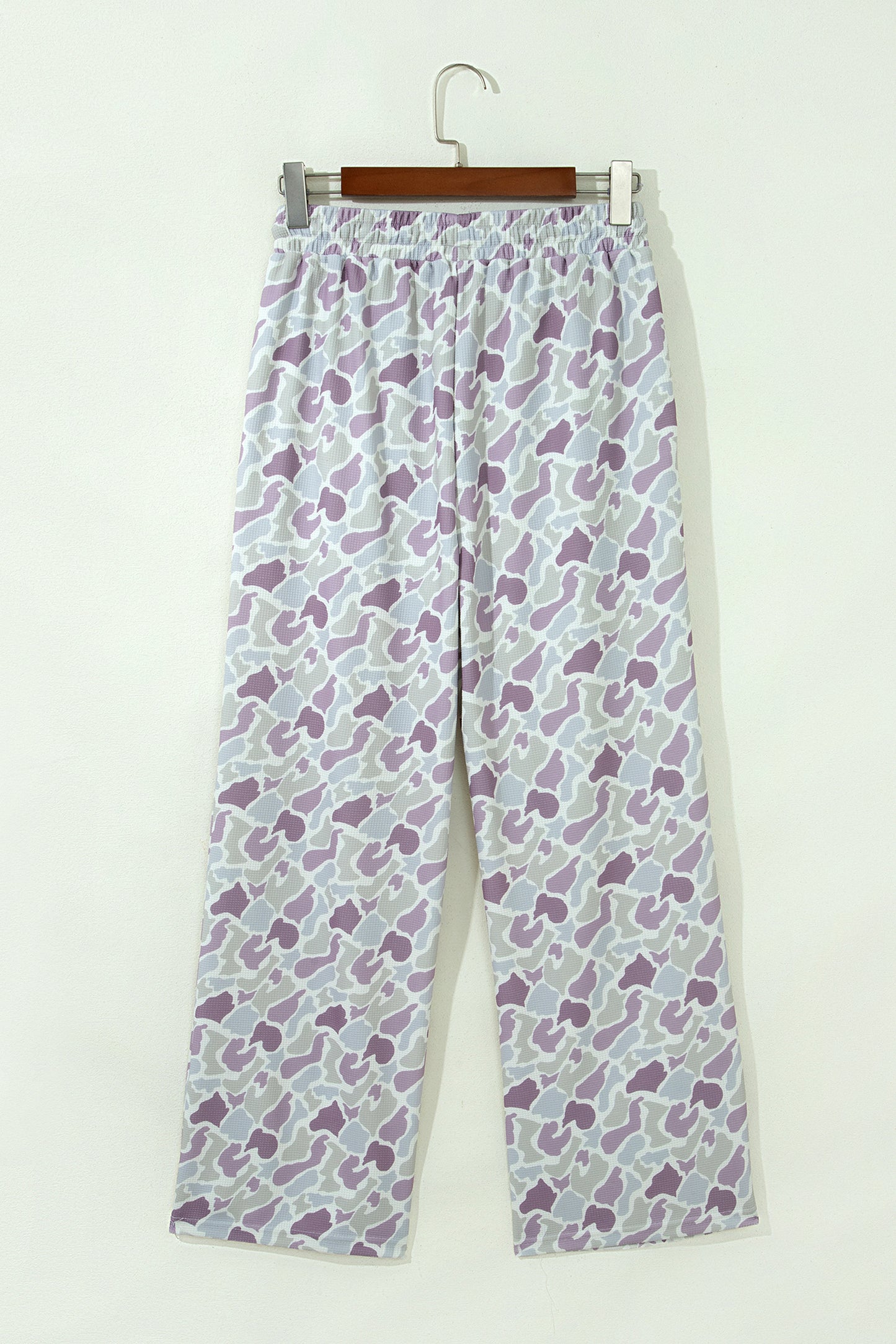 Camo Drawstring Waist Loose Fit Pants
