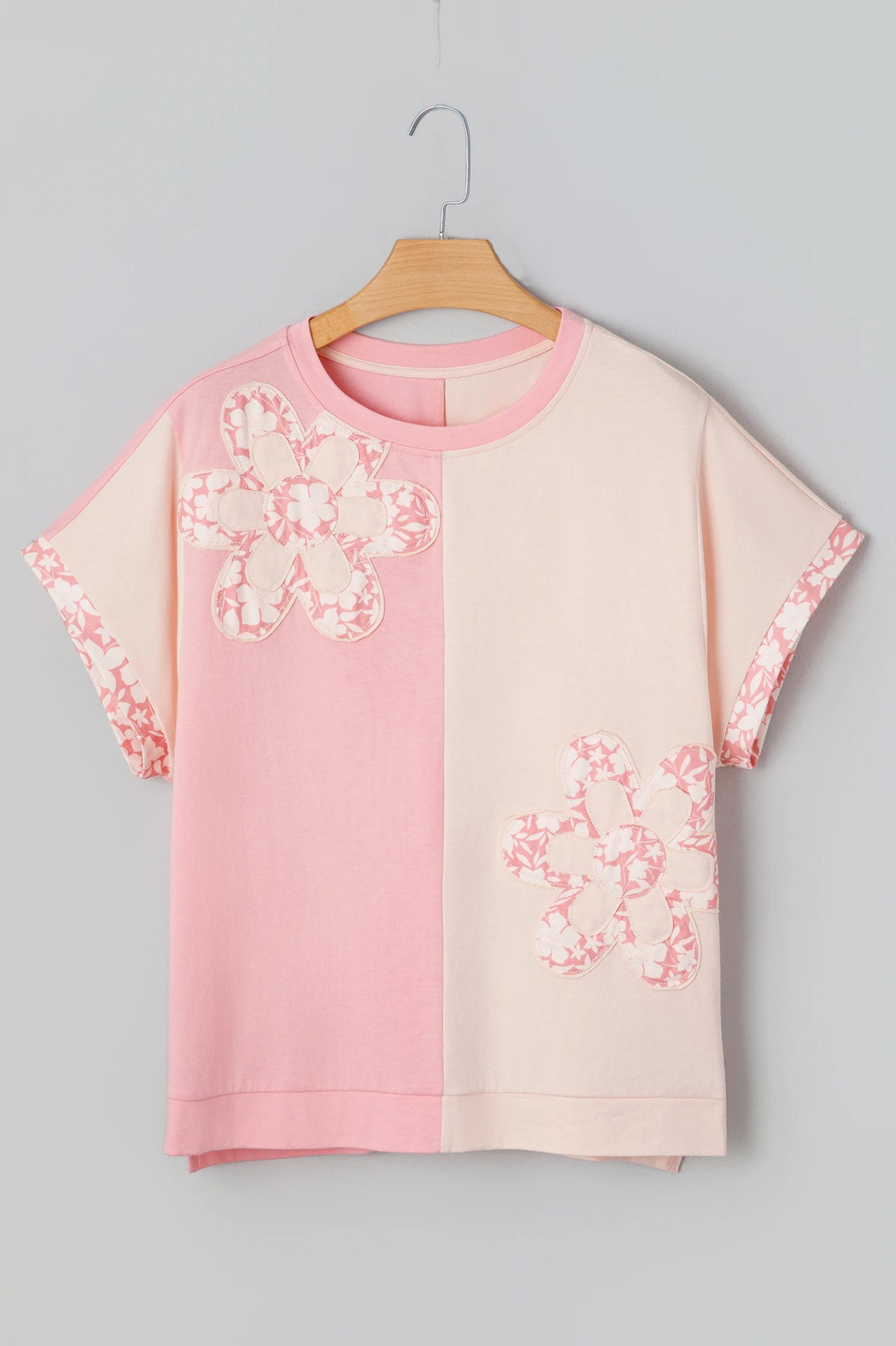 Blush Bloom Colorblock Floral Top