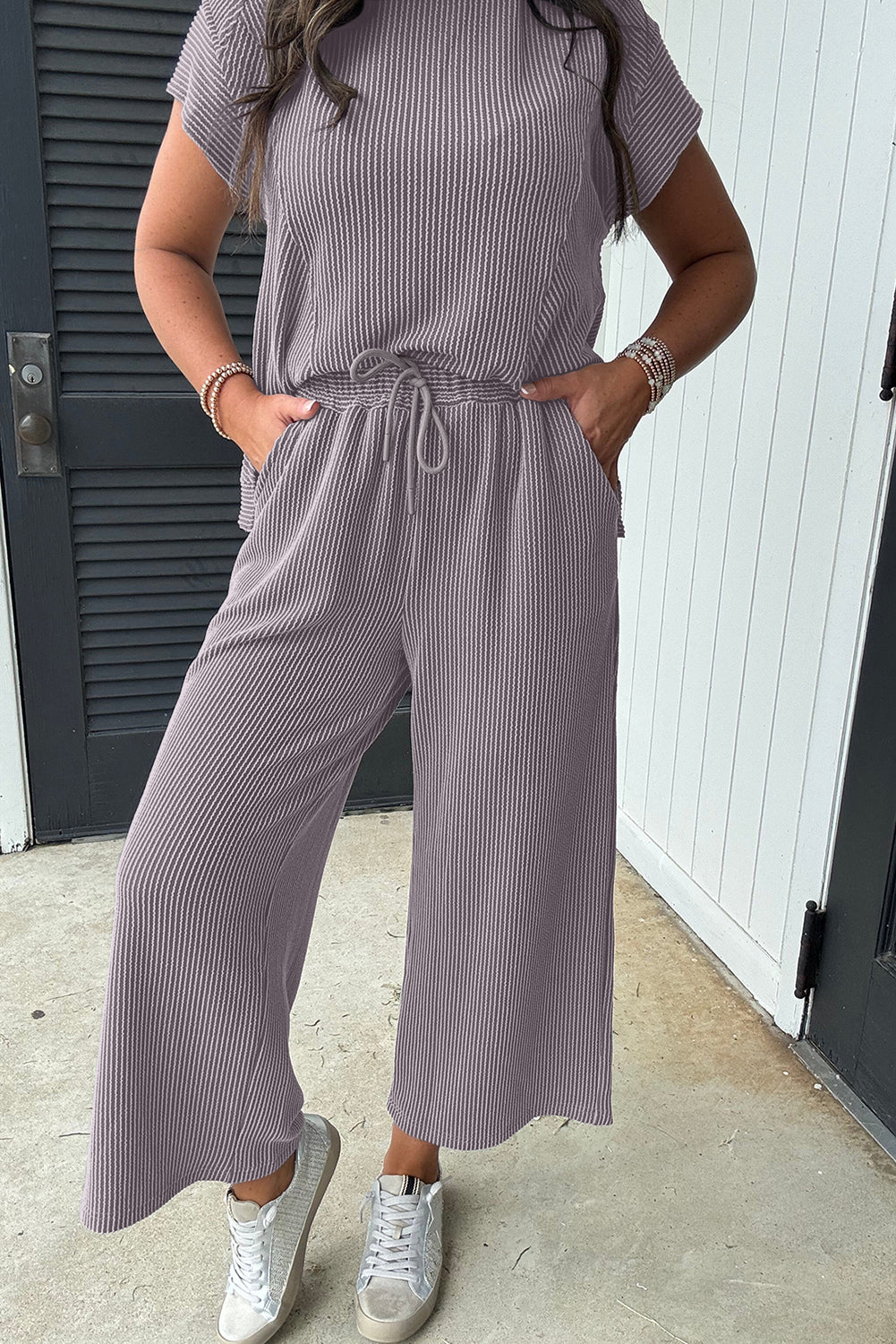 Wild Wind Solid Corded Knit Set
