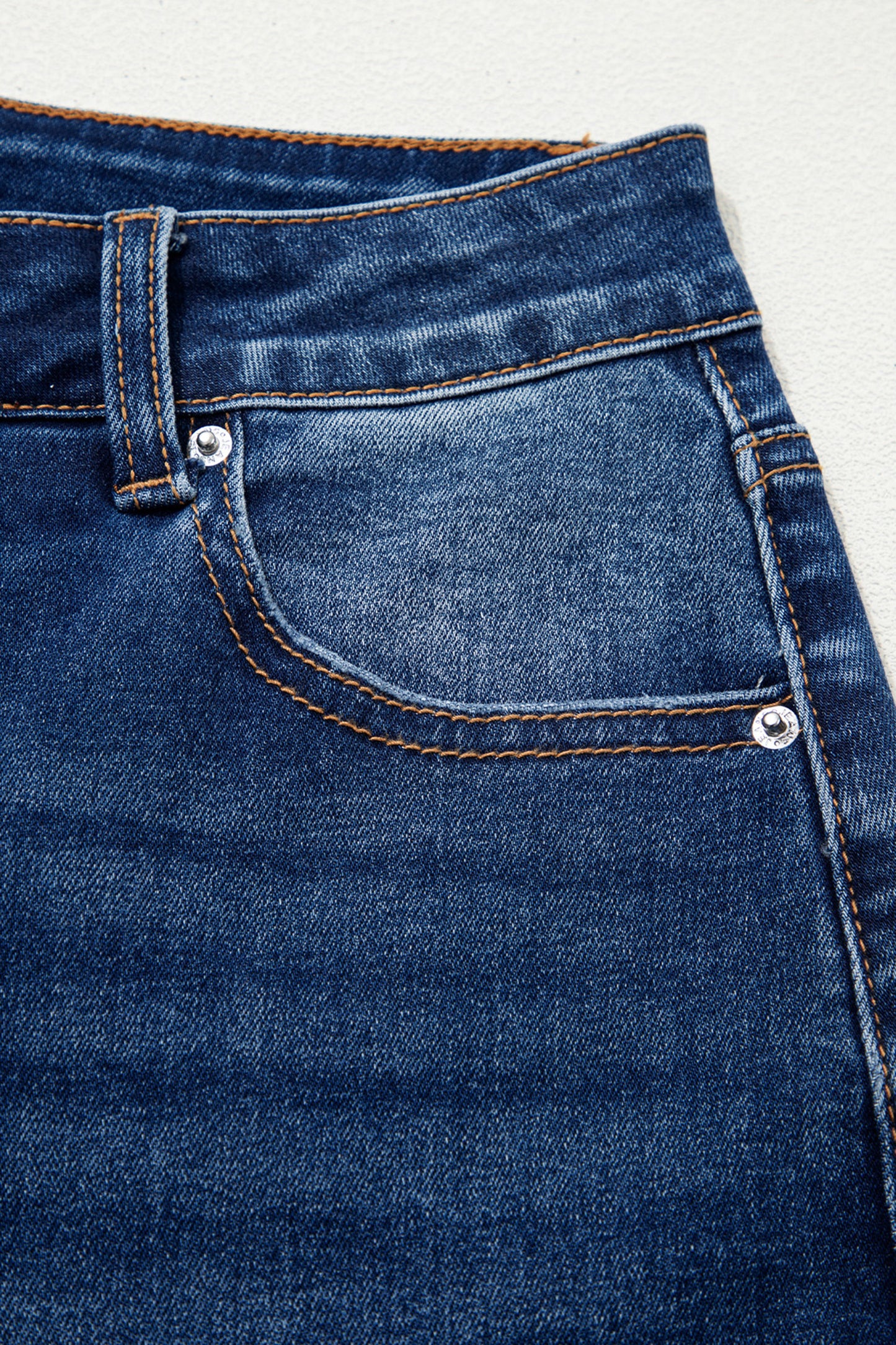 Denim Raw Hem Ankle Length Jeans