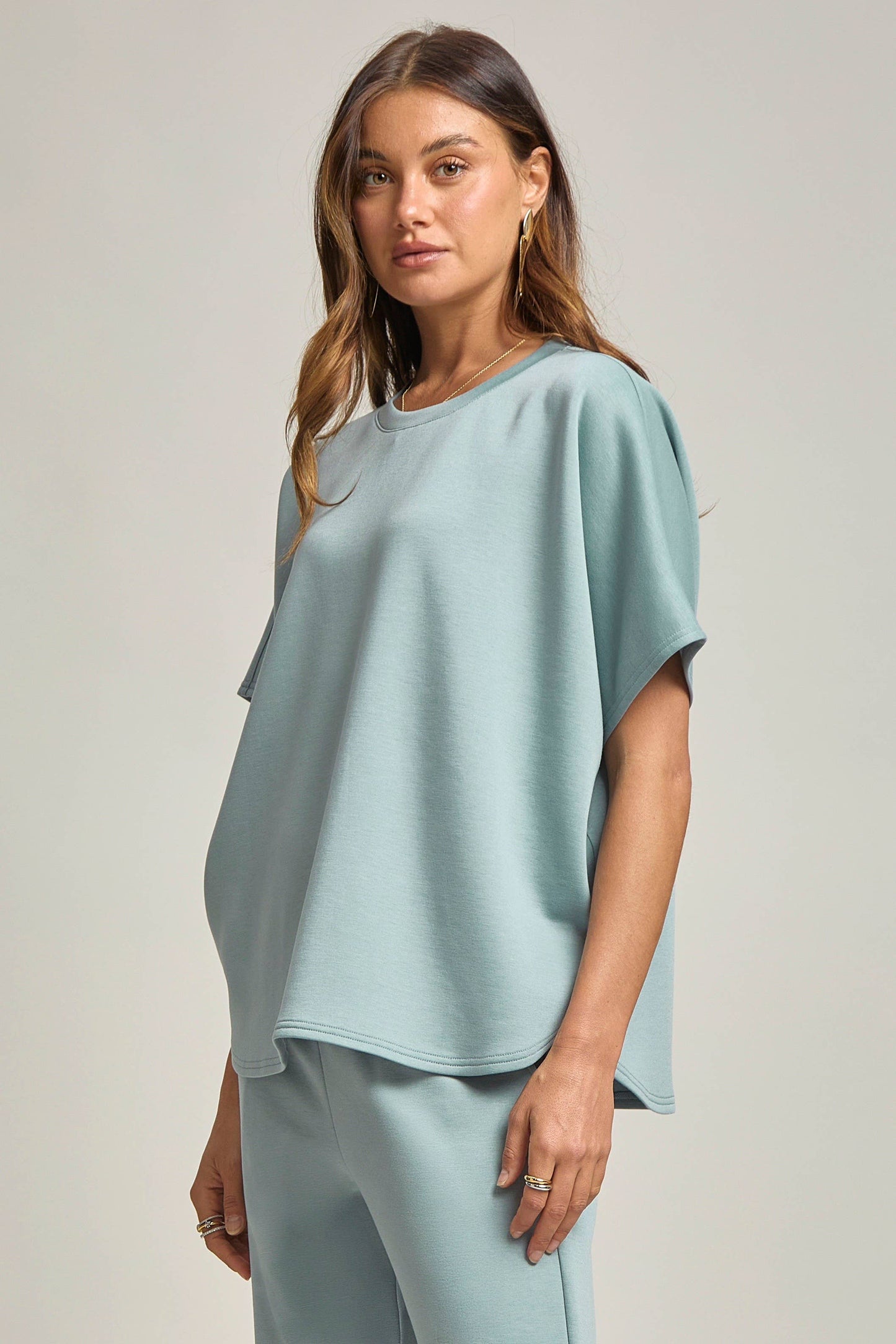 Dear Scarlett Poncho Top + Bell Bottom Modal Set