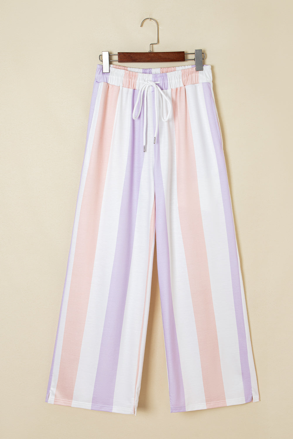 Pastel Stripe Wide Leg Drawstring Pants