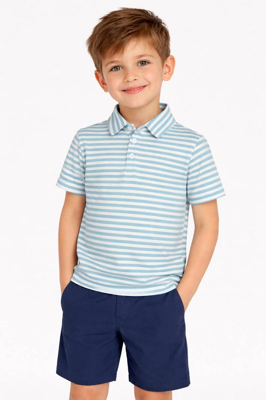 Little Boys Performance Short Sleeve Polo Shirt and Shorts