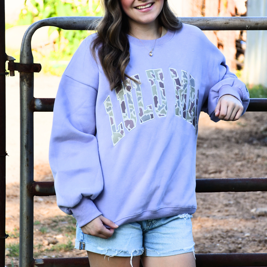 LULU MAC Purple Camo Sweatshirt