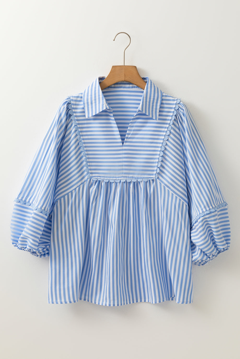 Bluebell Stripe Ric Rac Blouse