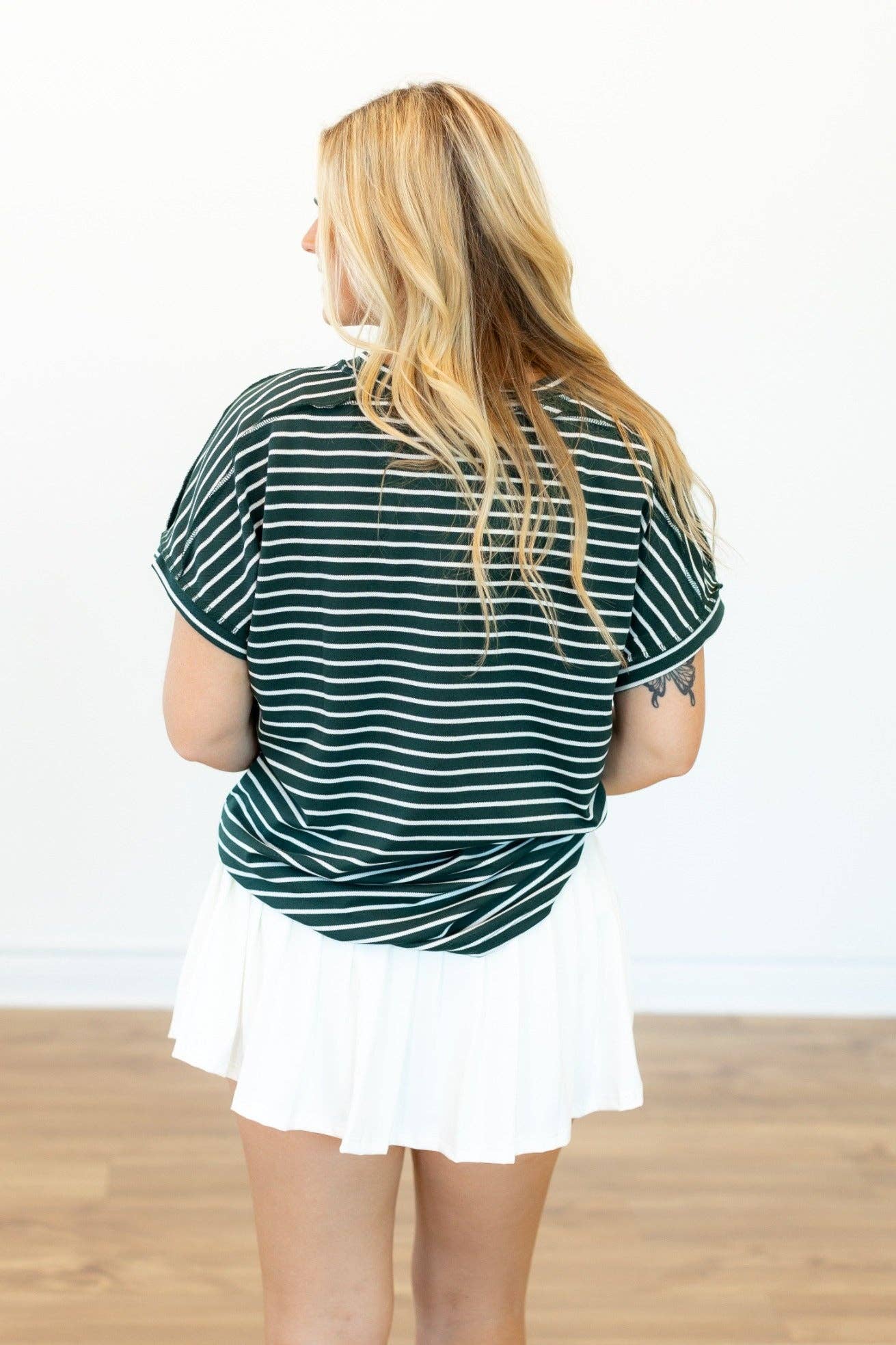 The Lucy Stripe Top, Green