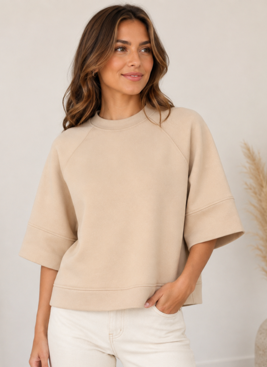 Scuba 3/4 Sleeve Top by She + Sky