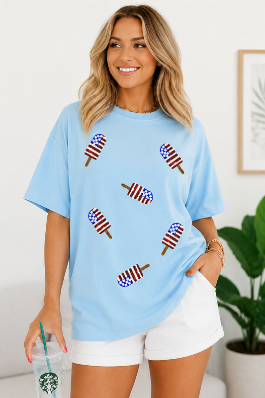 Patriotic Popsicle Sequin Tee