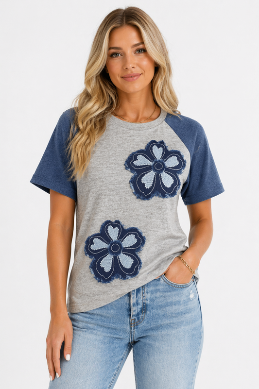 Midnight Bloom Raglan Tee